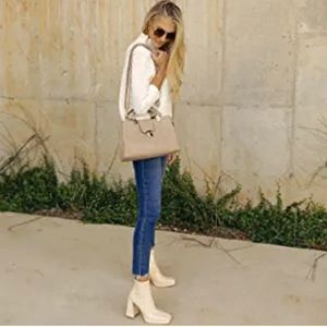 Medium Satchel Purse Top Handle Tote Handbag Vegan Leather Shoulder Bag